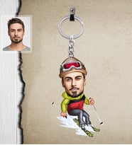 Kişiye Özel Sporcu Karikatürlü  Ahşap Anahtarlık Bay-2-Eco