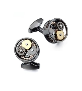 Omark Cotton Skeleton Watch Kol Düğmesi (Düz Siyah)