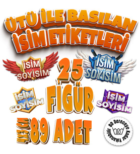 Kıyafet Etiketi - Okul Kıyafet Kumaş Etiketi Kreş Anaokulu İlkokul Kıyafet Kumaş Etiketi Set13