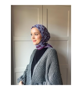 Çiçek Baharı Desen Bambu Eşarp