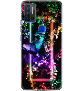 Reeder P13 Blue Max Pro Kılıf Silikon Desen Butterfly Neon 1684