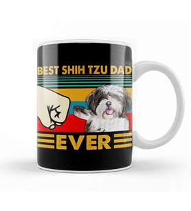 Best Shih Tzu Dad Ever Gift Kupa Bardak Porselen