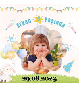 100x100 cm Kişiye Özel Branda Afiş  Resimli Doğum Günü, Parti ve Kutlama Arka Fon Baskı