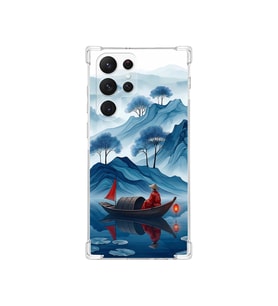 PrintiFy Samsung Galaxy S22ultra ile Uyumlu Simya Serisi Sonsuz Akış Tasarımlı Uv Baskılı Köşe Korumalı Antişok Kılıf