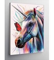 Kanvas Tablo Unicorn Ve Kelebek