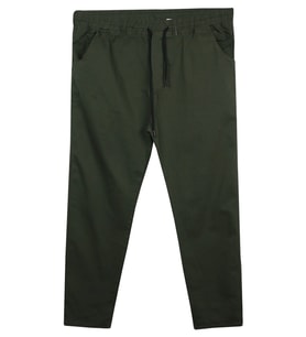 Erkek 118 -156 Kilo Arası İçin Uygun Lastikli Paça Bağcıklı Battal Boy Gabardin Pantolon Haki