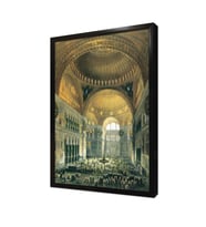 Osmanlı Zamanı Ayasofya Camii Çerçeveli Mdf Tablo