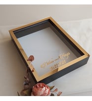 30x40 Cm Siyah-gold Fotoğraf Bölümsüz! İsimli Ledsiz! Gül Saklama Kutusu