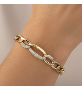 STİL İNCİSİ/XUPING JEWELRY LİBEN ZİRKON TAŞLI BİLEKLİK (Altın Rengi)