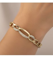 STİL İNCİSİ/XUPING JEWELRY LİBEN ZİRKON TAŞLI BİLEKLİK (Altın Rengi)