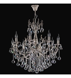Avize Çarşısı, Tila 8 Kollu, Kristal Taşlı, Gümüş Renk Metal Gövde, Sarkıt Avize, BS.0158-59-08 Z