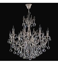 Avize Çarşısı, Tila 8 Kollu, Kristal Taşlı, Gümüş Renk Metal Gövde, Sarkıt Avize, BS.0158-59-08 Z