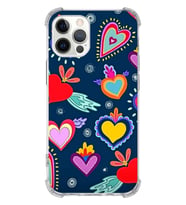 PrintiFy Apple iPhone 12 Pro Uyumlu Retro Color 3 Baskılı Şeffaf Köşe Korumalı Antişok Kılıf