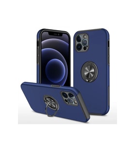 Newface Apple iPhone 12 Pro Max Kılıf Elit Yüzüklü Kapak - Lacivert