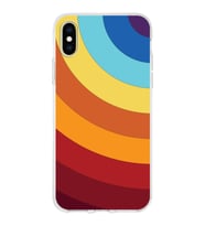 Apple iPhone X Uyumlu Kapak Renk Cümbüşü Tasarımlı Şeffaf Silikon Kılıf