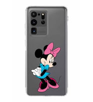 Samsung Galaxy S20 Ultra  Kamera Korumalı Kapak Minnie Mouse Tasarımlı  Şeffaf Kılıf