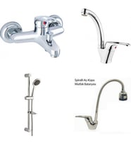 ARÇE Mix Spiralli Evye  Banyo  Lavabo Bataryası Ve Sürgülü Duş Takımı