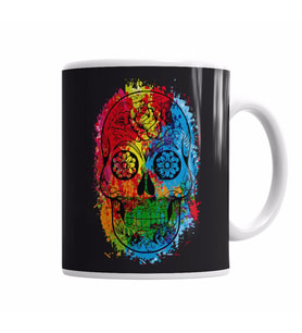 Caveira Fun Skull Kupa Bardak Porselen