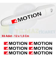 Volkswagen 4 Motion Kapı Kolu Jant Ayna Oto Sticker Yapıştırma Etiket Çıkartma 6 Adet 12 x 1,5 Cm