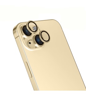 Apple iPhone 14 Uyumlu Zore Mikro Kamera Lens Koruyucu (Gold)