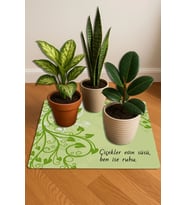 Valerine Life Çiçek Saksı Matı Salon Balkon Bitkileri Zemin Koruyucu Kaymaz Saksı Altlığı 60x60cm 27 (Çok Renkli)