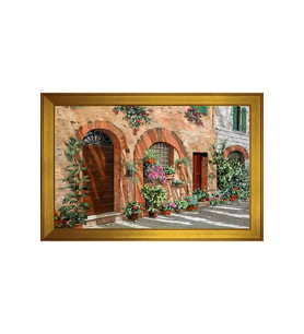 Manzara Temalı Kanvas Tablo 80 x 110 cm Gold Çerçeve