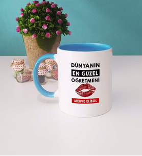 Dünyanın En Güzel Öğretmeni Kupa Bardak Mavi