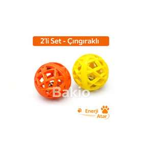 Çıngıraklı Kedi Oyun Topu 3.5 cm 2 Adet Renkli Zilli Kedi Oyuncağı Dayanıklı Plastik Eğlence Topu