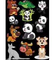 Sevimi Hayvanlar Sticker Set -2 11 Parça Telefon, Tablet, Defter, Laptop Sticker