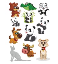 Sevimi Hayvanlar Sticker Set -2 11 Parça Telefon, Tablet, Defter, Laptop Sticker
