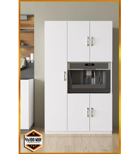 rafineritasarım  ATLAS MDF 5 Kapaklı Beyaz Çok Amaçlı Mutfak & Banyo Dolabı Kiler BEYAZ