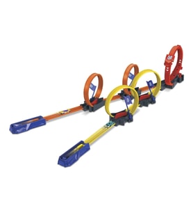 Hot Wheels Çok Çemberli Yarış Oyun Seti 5 Kesintisiz Çemberli, 63 cm Uzayabilir Pistli ve Otomatik P