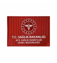 T.C Sağlık Bakanlığı Acil Sağlık Hizmetleri Genel Müdürlüğü Kol Arması 7x5 cm CIRTLI 3D Plastik TPU (Çok Renkli)