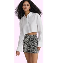 Kadın Pamuklu Mini Etek Leopar Desenli Gabardin Dokuma Günlük Stil Yaz Aylarının Vazgeçilmezi