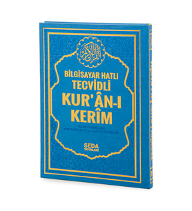Satır Altı Tecvidli Kuranı Kerim - Bilgisayar Hatlı - Cami Boy - Mavi Renk - Seda Yayınları