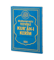 Satır Altı Tecvidli Kuranı Kerim - Bilgisayar Hatlı - Cami Boy - Mavi Renk - Seda Yayınları