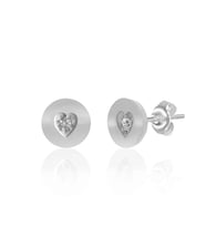 EMILIANO JEWELLERY 925 AYAR GÜMÜŞ ZİRKON TAŞLI KALP KÜPE