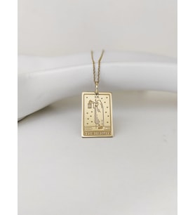 Altın Kaplama  The Hermit Tarot Gümüş Kolye