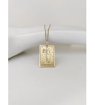 Altın Kaplama  The Hermit Tarot Gümüş Kolye