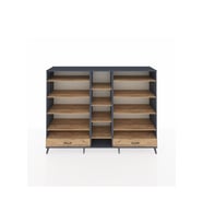 Hyperion Dolap 14 Raflı 2 Çekmeceli  220x44x163 Antrasit-Çam
