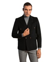 Kruvaze Slimfit Siyah Ceket - Wessi