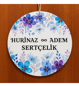 Kişiye Özel Çiçek Desenli Kapı Süsü (Karışık)