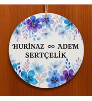 Kişiye Özel Çiçek Desenli Kapı Süsü (Karışık)