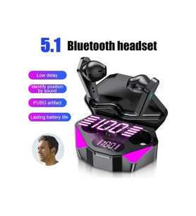 X15 Tws Kablosuz Kulaklık Dokunmatik Kontrol Kulaklık Bluetooth5.1 Gecikme Yok Gürültü Azaltma Kulaklık E-spor Oyun Mikrofonlu Kulaklık Siyah