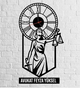 Avukatlara Özel İsimli Duvar Saati