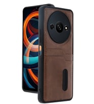 Pilelistore   Xiaomi Redmi A3 4G Kılıf Sara Kartvizitli Deri Kılıf - Taba