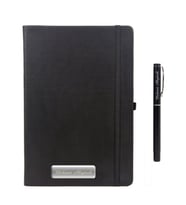 İsme Özel Lastikli Siyah Defter ve Siyah Kalem Seti
