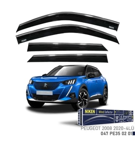 Peugeot Uyumlu 2008 -2020 Kromlu Cam Rüzgarlığı 4Lü Parça
