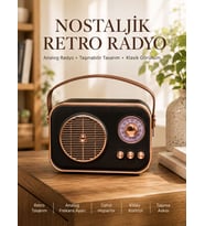 Retro Tarz Kablosuz Radyo – Bluetooth, USB ve TF Kart Girişli