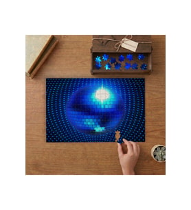 Disko Topu Tasarımı 240 parça Ahşap Puzzle Ahşap Kutuda MP00413